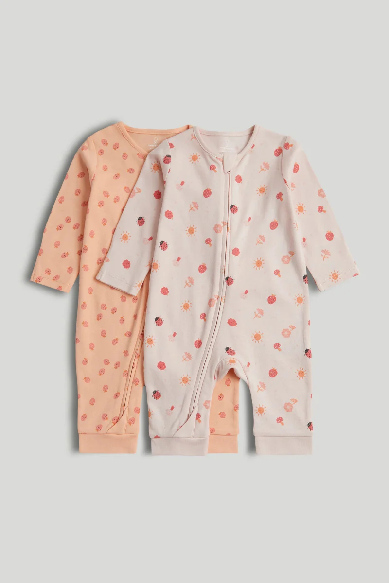 mothercare 2 Pack Footless Zip-Up Sleepsuits